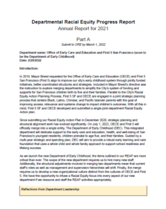Image of the Racial Equity Progress Report