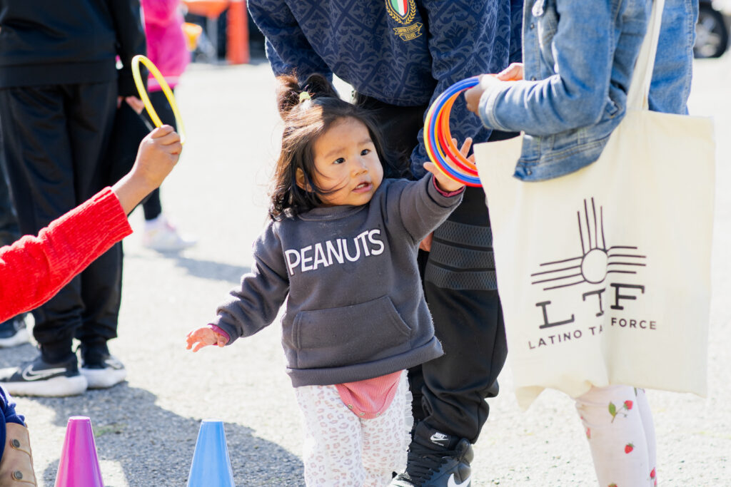 preschool aged child playing outside